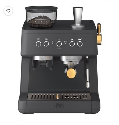 Thyme & Table Barista Grade Espresso Machine 15-Bar Conical Burr Grinder Gray