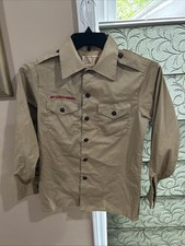 Boy Scout BSA UNIFORM Tan SHIRT Youth Large Long Sleeve D54