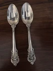 Wallace Grand Baroque Sterling Silver Teaspoons (2)  2.2 Oz Total