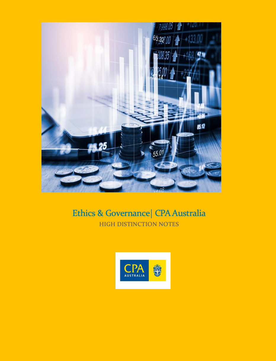 Cpa Australia | Ethics &Amp; Governance | Grade Hd Summary Notes &Amp; Index S1 2026
