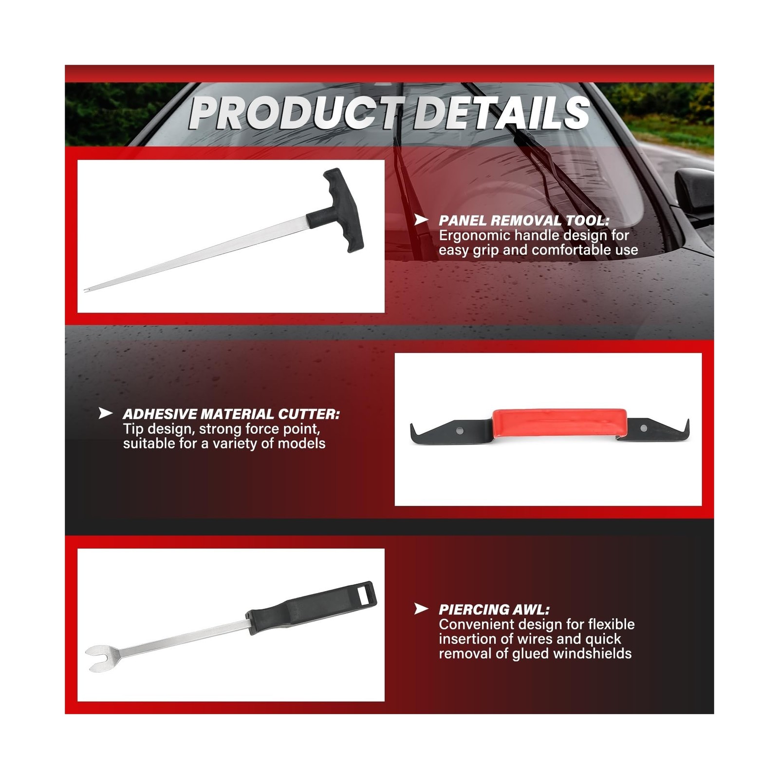 DASBET 7-Piece Windshield Removal Tool Kit for Classic Vintage Car,... Fast Ship