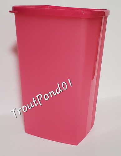 Tupperware Square Rounds 64 oz Vtg Style Freezer Container Pink Freeze It New - Picture 6 of 8