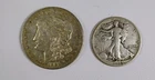 Lot $1.50 face 1921 Morgan Silver Dollar 1943 Walking Liberty 90% Below Melt