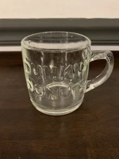 Anchor Hocking DUNKIN' DONUTS Clear Coffee Mug Collectible Mugs Vintage