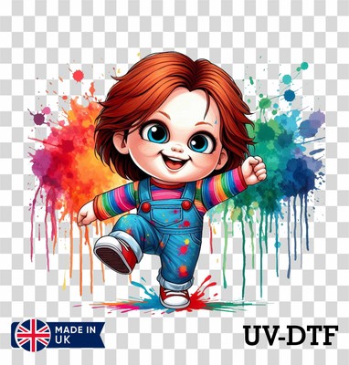 Chucky UV DTF Aufkleber - Glas Laptop Becher Wand Tasse zp305