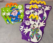 McDonalds Vintage Happy Meal Halloween Ghost Vinyl Trick or Treat Bag 1990 Lot