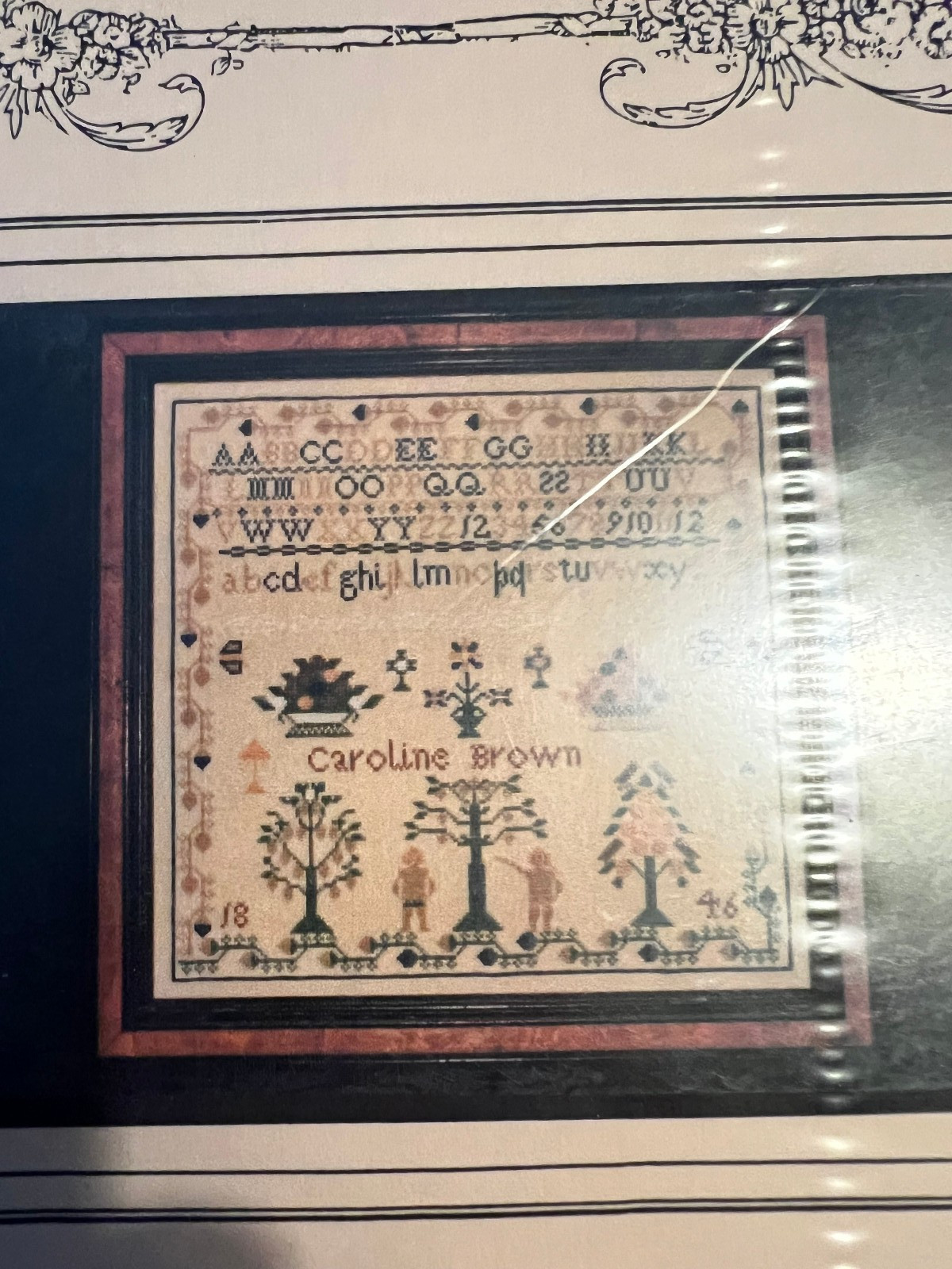 Handwork Samplers- The Caroline Brown 1846 Reproduction Sampler chart ...