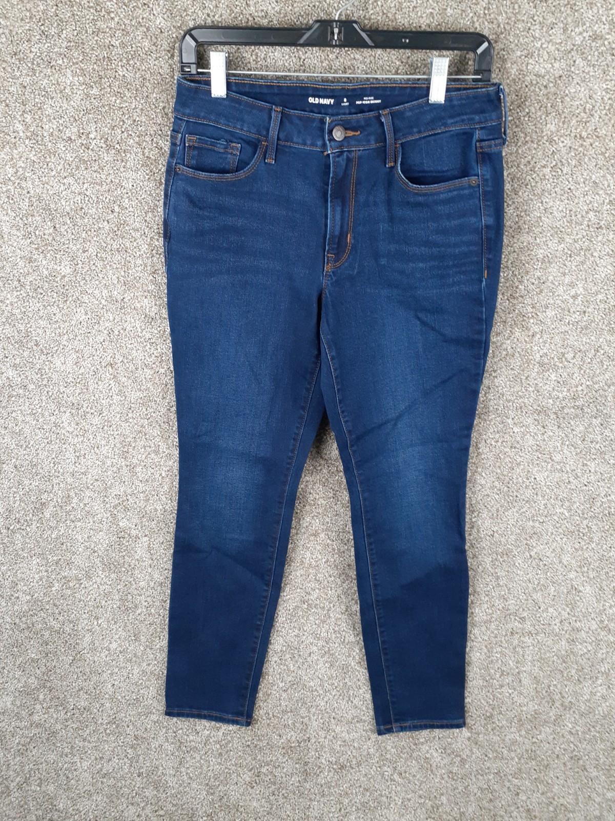 Old Navy Pop Icon Skinny Jeans Womens 8 Short Blue Denim Mid Rise Stretch Casual