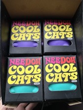 Schylling Nee Doh Cool Cats Tactile Squeeze Toy Purple Teal Ages 3 Years  Up