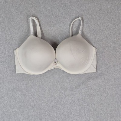 Victoria's Secret Women Bra 38DD White Push Up Underwired Bow Strap READ