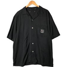 Used short-sleeved open-collar rayon box shirt men's size XL