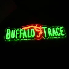 Buffalo Trac Whiskey Neon Sign for Bourbon Whiskey in Bar Pub man Cave or Party