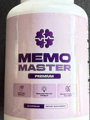 Memo Master Premium Memory Support Formula Focus Brain Supplement 30 Caps