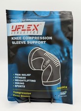 UFlex Athletics Knee Compression Sleeve Medium Reusable Washable Support