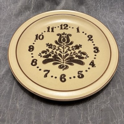 Vintage Pfaltzgraff Clock Face Plate 10 3/8  Village Brown   HARD TO FIND! 14