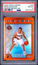 2008 TOPPS CHROME ORANGE REFRACTOR #218 NICOLAS BATUM ROOKIE RC /499 PSA 8