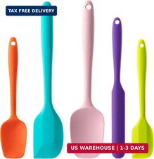 Silicone Spatula Set, 5 Piece Food Grade Rubber Spatulas for Baking, Cooking, an