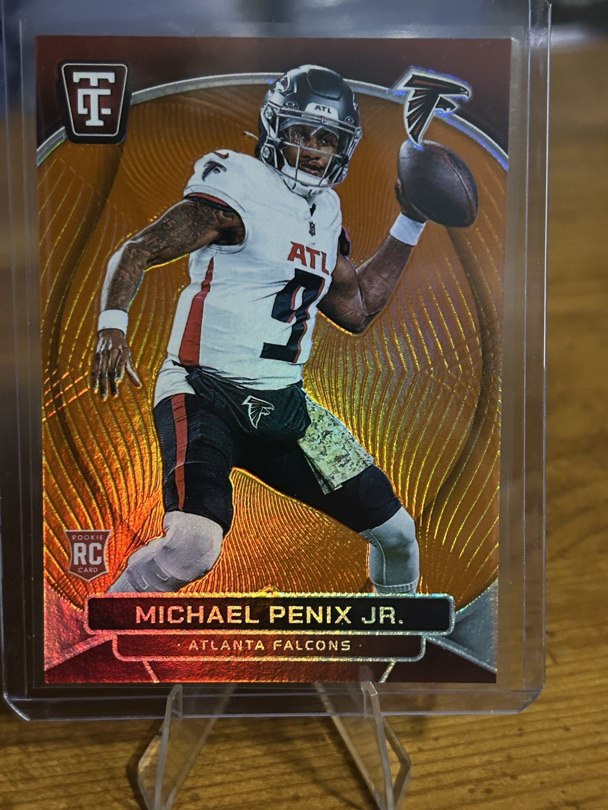 Michael Penix Panini Totally Certified #161 Mirror Neon Orange