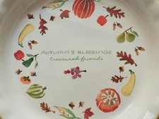 VINT. Fall Theme 9.5 In. rare Pie Plate Great Shape Ceramic,free shipping