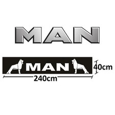 Schmutzf&auml;nger Spritzschutz Sattelzug MAN Logo Schrift wei&szlig; 40x240cm