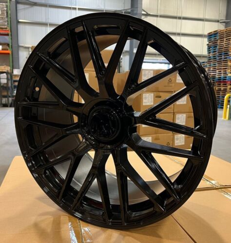 22"x9& 11.5 Black Spyder AMG Rim Wheels Mercedes Benz S550 GLE350 GLS450 GLE63 - Picture 2 of 6