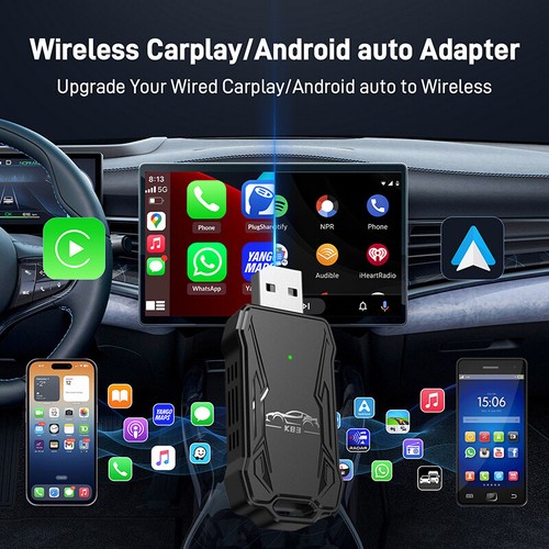 2in1 Car Smart System CarPlay Android Auto Wireless Adapter Dongle Plug And Play - Picture 3 of 12