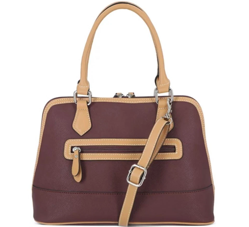 GIANI BERNINI saffiano искусственной кожи купол сумка через плечо сумка - вино / бежевый - Изображение 2 из 4