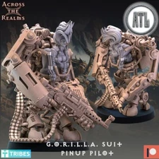Gorilla Suit Pinup Pilot | Across the Realms | 32mm | Wargaming | Grimdark