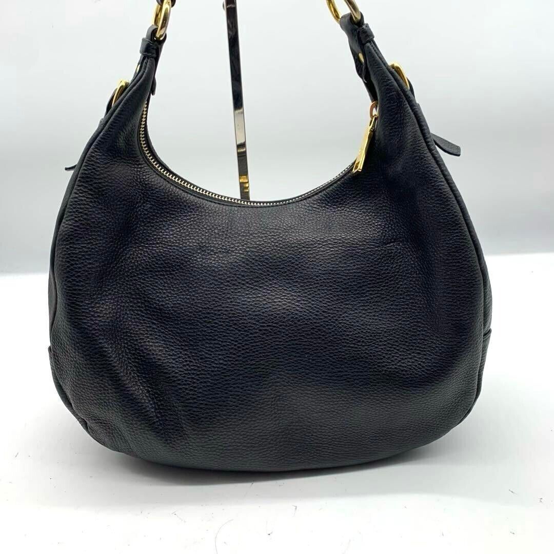 PRADA Women's Shoulder Bag Hobo Handbag Leather Black PRADA Women's Shoulder Bag Hobo Handbag Leather Black
