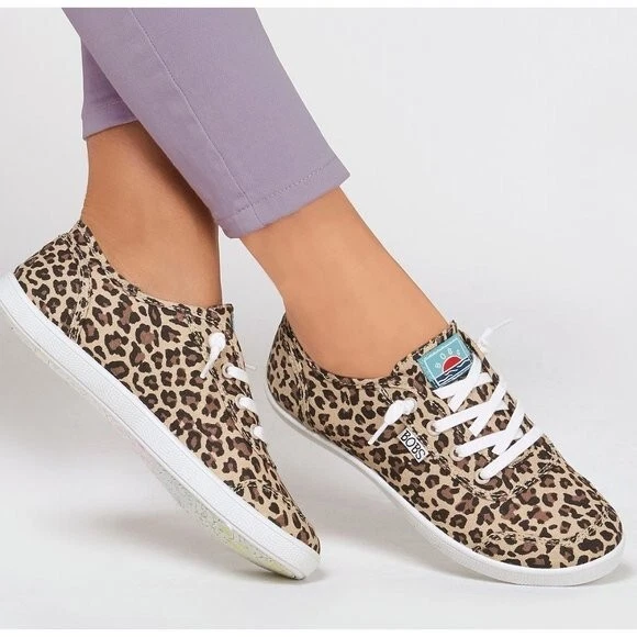 Skechers Bobs B Cute Meow Town Leopard Print Slip On Sneaker Womens Size 7