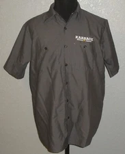 Men's Large Red Kap Buttoned Short Sleeve Mechanic Work Shirt KARBACH BREWING Co