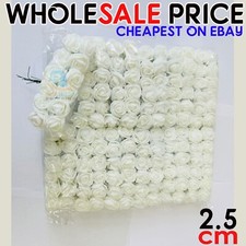 144Pcs 2.5cm Artificial Flowers Mini Foam Roses with Stem Wedding Bouquet Decor