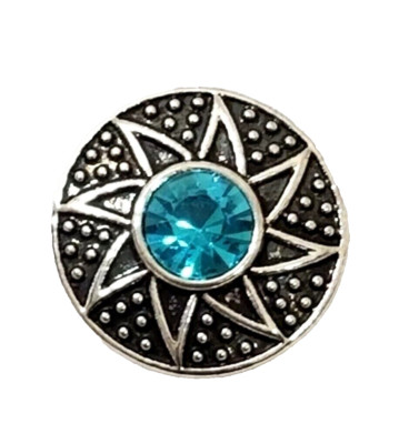 SUN BLUE RHINESTONE 18mm/20mm GINGER SNAP BUTTON POPPER INTERCHANGEABLE JEWELRY