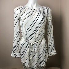 Faithfull the Brand | Women's Striped High Low Gauze Dress Size Medium