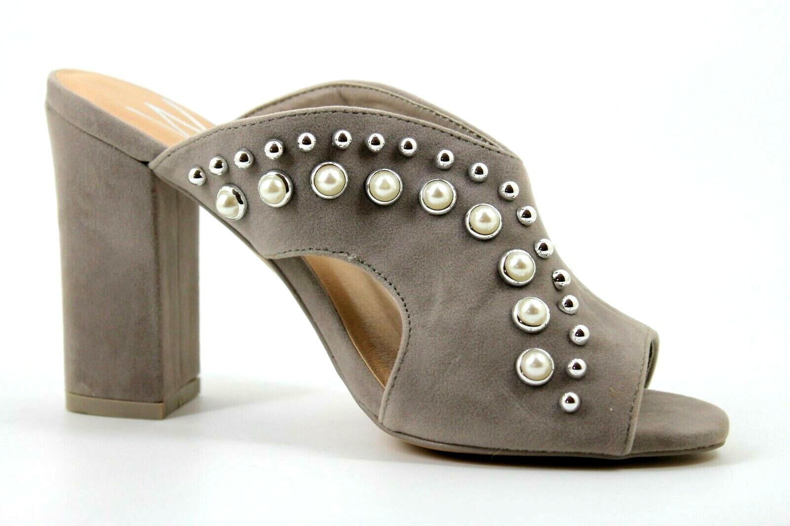 APL Sandali con tacco Wallis Statement donna UK 4 EU 37 grigio ecopelle scamosciata perle borchie