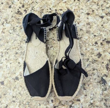 Soludos Women's Shoes The Lauren Lace Up Espadrille Noche Black size US 8-8.5