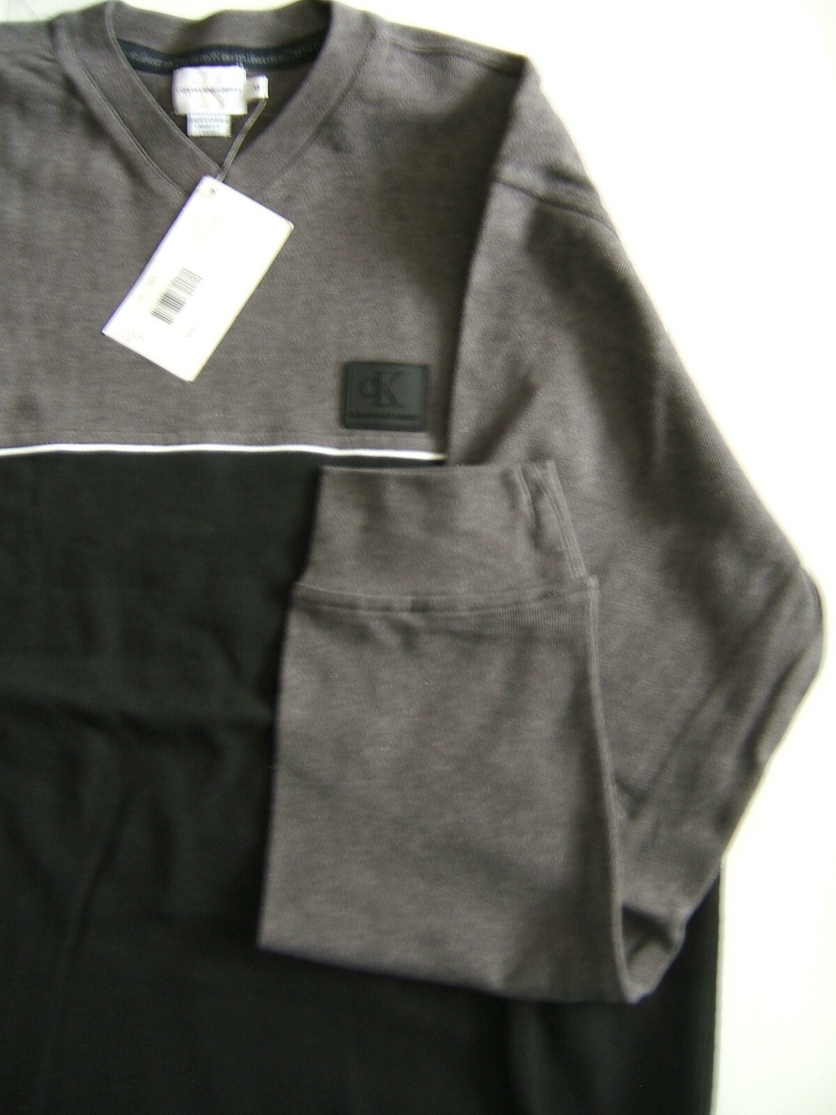RARE VINTAGE 1990S CALVIN KLEIN 100percent COTTON LONG SLEEVE V-NECK SWEATER MED NWT image 7