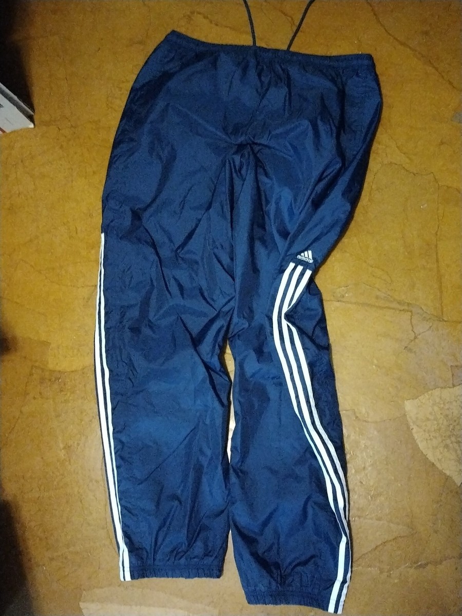 パンツ 00s adidas track wide pants y2k black Vintage Y2K 2000 Adidas Mens XL Distressed Striped Wide Leg