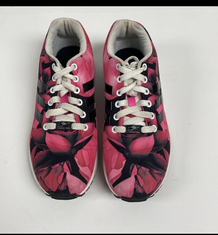 FLOWER Adidas ZX Flux Torsion Multicolor Flower Sneakers Ortholite