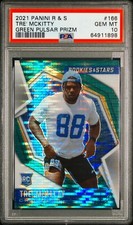 Tre' McKitty Chargers 2021 Rookies & Stars Green Pulsar Prizm 1/25 PSA 10 POP 1