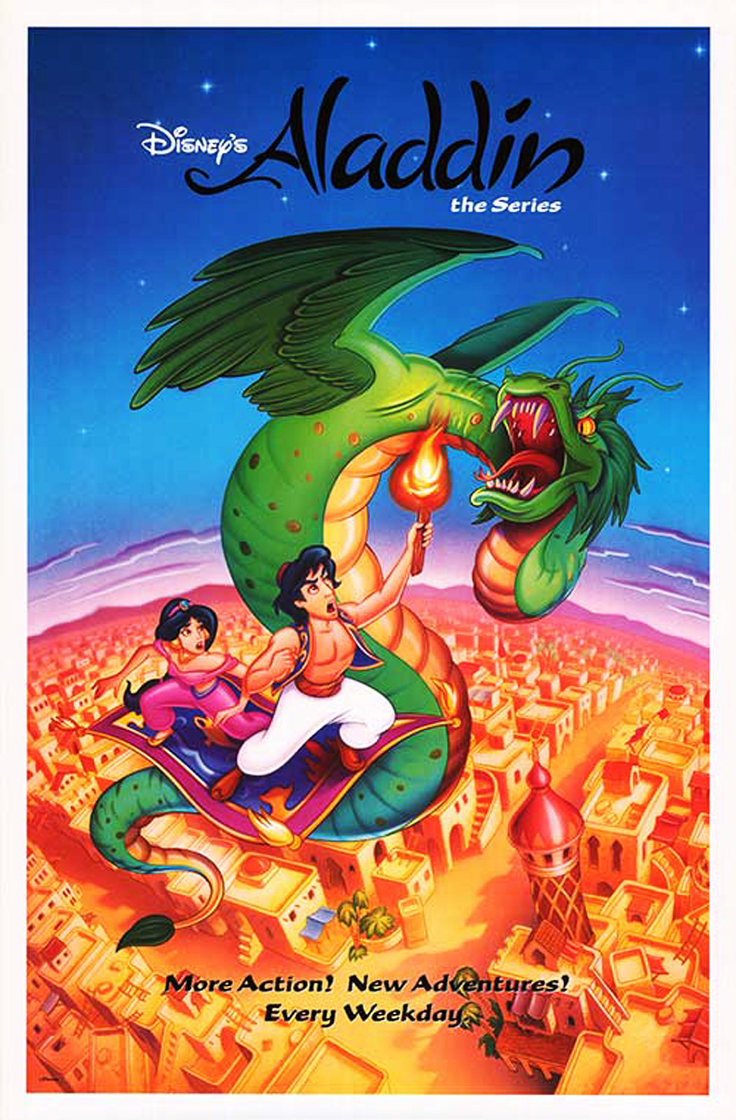 PÓSTER ORIGINAL DE TELEVISIÓN DE DISNEY ALADDIN: THE SERIES (1992) - ENROLLADO