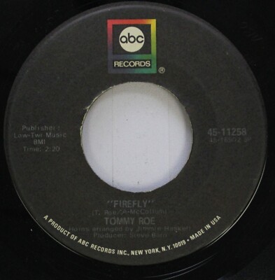 Rock 45 Tommy Roe - Firefly / Stir It Up And Serve It On ABC