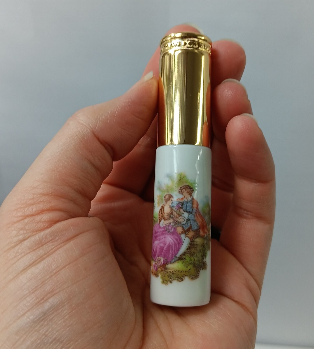 Marcel Franck アンティークアトマイザー　ポンプ付き香水瓶 Vintage Marcel Franck Limoges Perfume Atomizer Porcelain