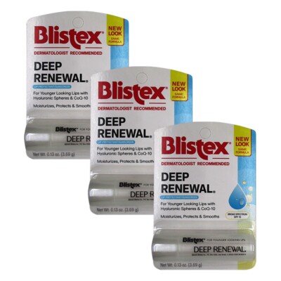 Renew, Protect, Restore   Blistex Deep Renewal SPF 15, 0.13 Ounce - 3pcs
