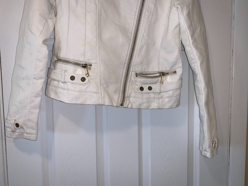 WOMENS POLYURETHANE JACKET NEW YORK COMPANY SIZE M CHEST 20" LENGTH 22 - Picture 3 of 6
