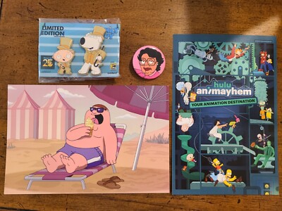 SDCC Family Guy 25th Anniversary 18K Gold Stewie and Brian Pins - Main Image