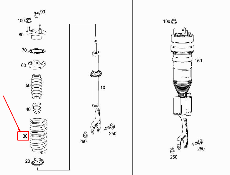 MERCEDES-BENZ GLC X253 Front Coil Spring A2533210704