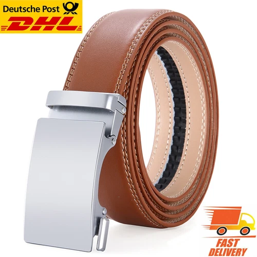 New men's belt automatic buckle genuine leather men's belt ratchet
