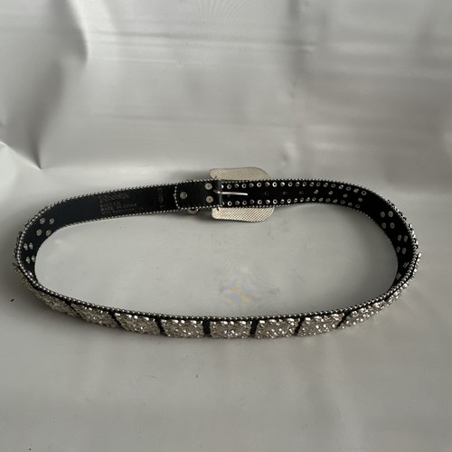 Nocona Western Rhinestone Studded Black Belt Women's Large 44" - Picture 7 of 18