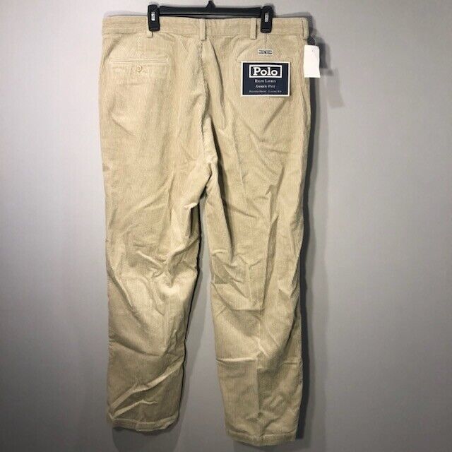 NWT Polo Ralph Lauren Men's Andrew Pant Khaki Suede Corduroy NWT Polo Ralph Lauren Men's Andrew Pant Khaki Suede Corduroy